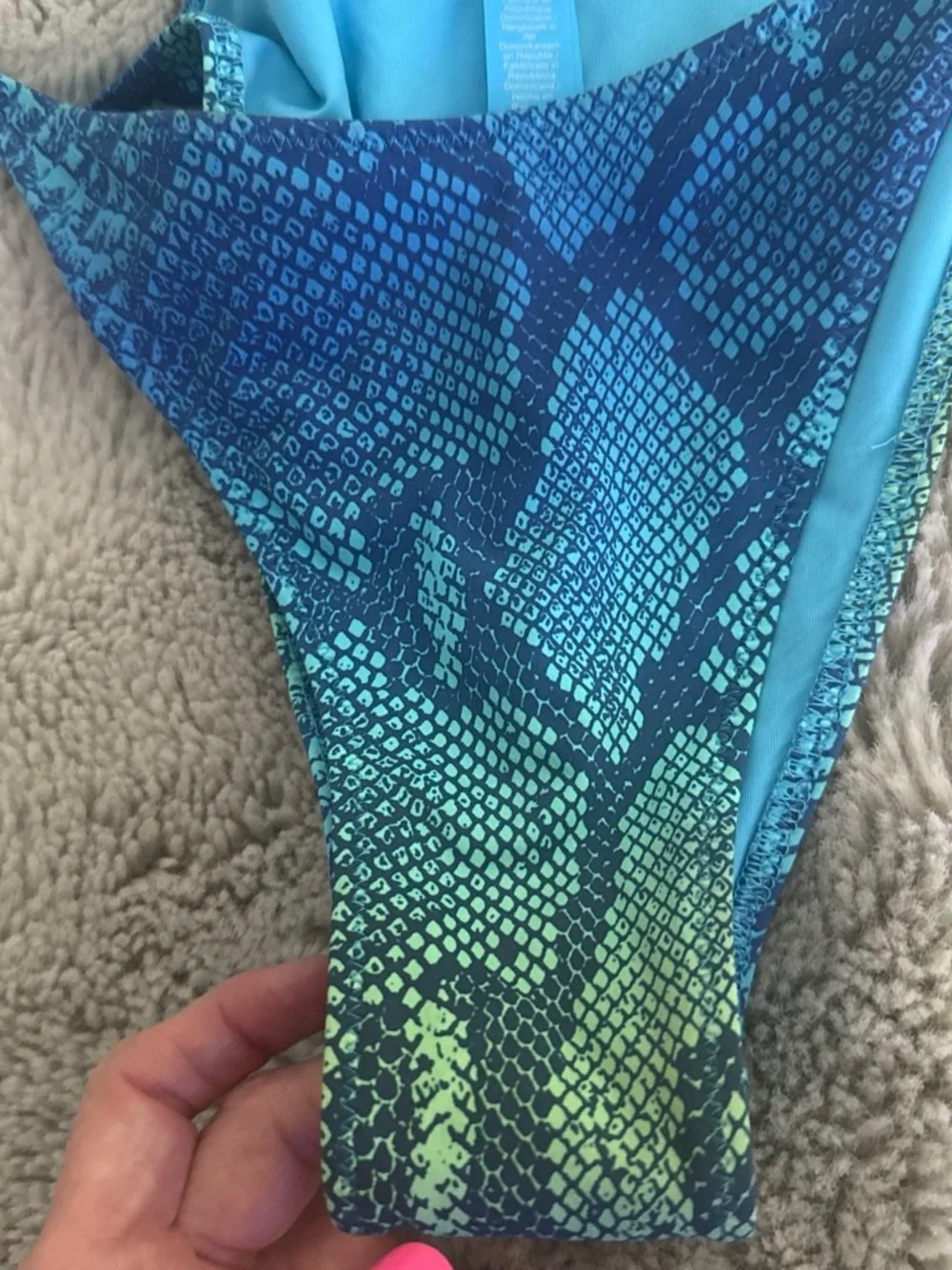 SKIMS Blue Snake-Print Triangle Bikini Set